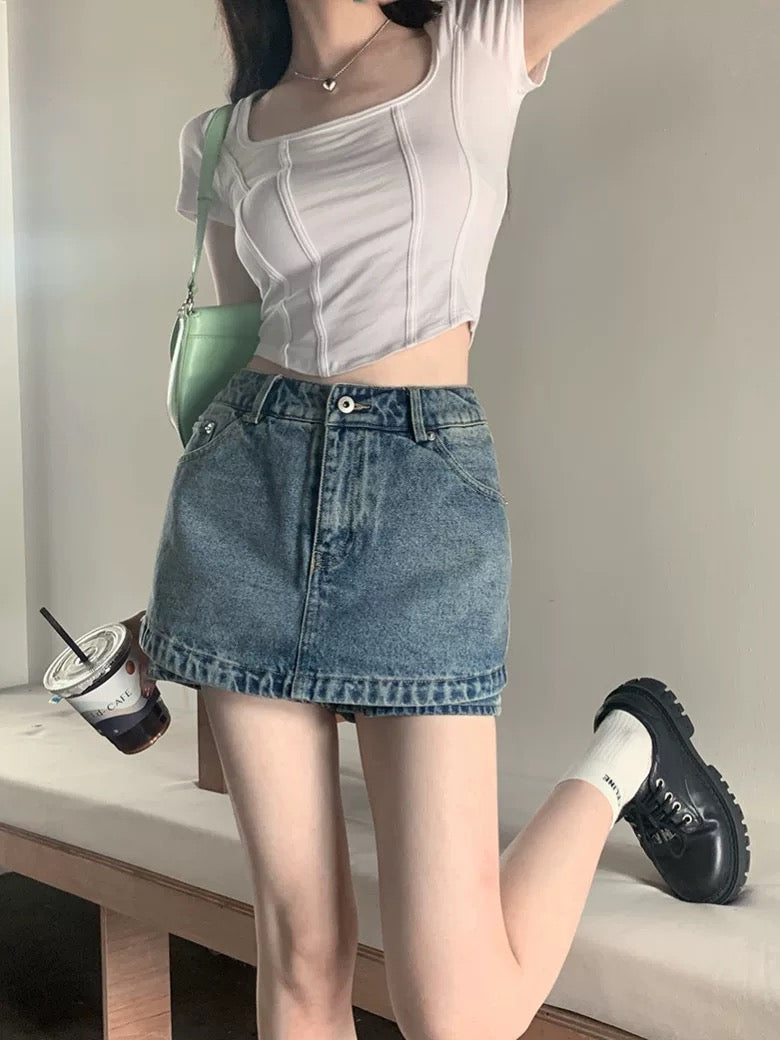 Váy jean mix quần năng động chỉ 30$