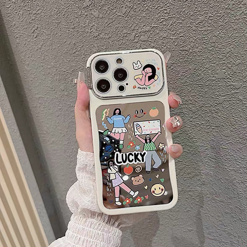 Ốp lưng IP Lucky Girl tráng gương