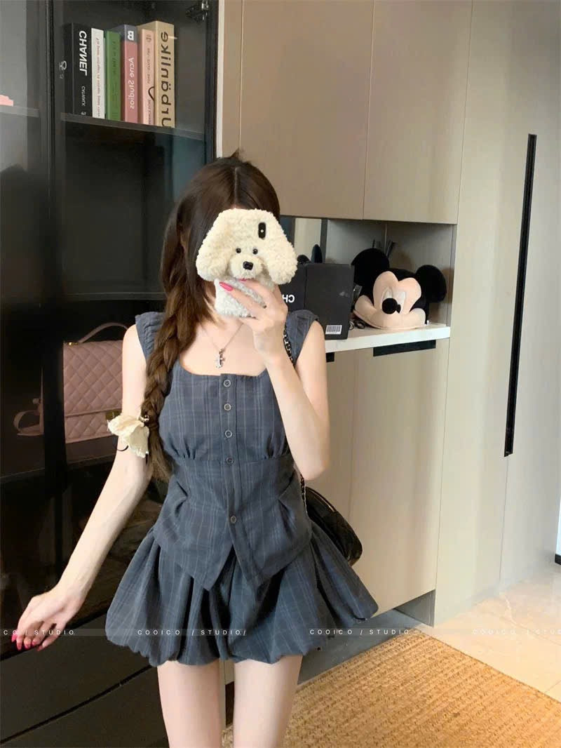 Set caro vintage xinh xắn