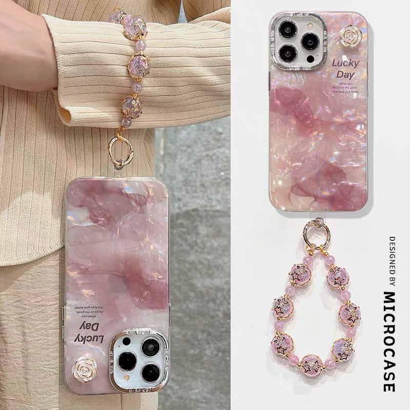 Ốp lưng IP loang hồng ánh xà cừ