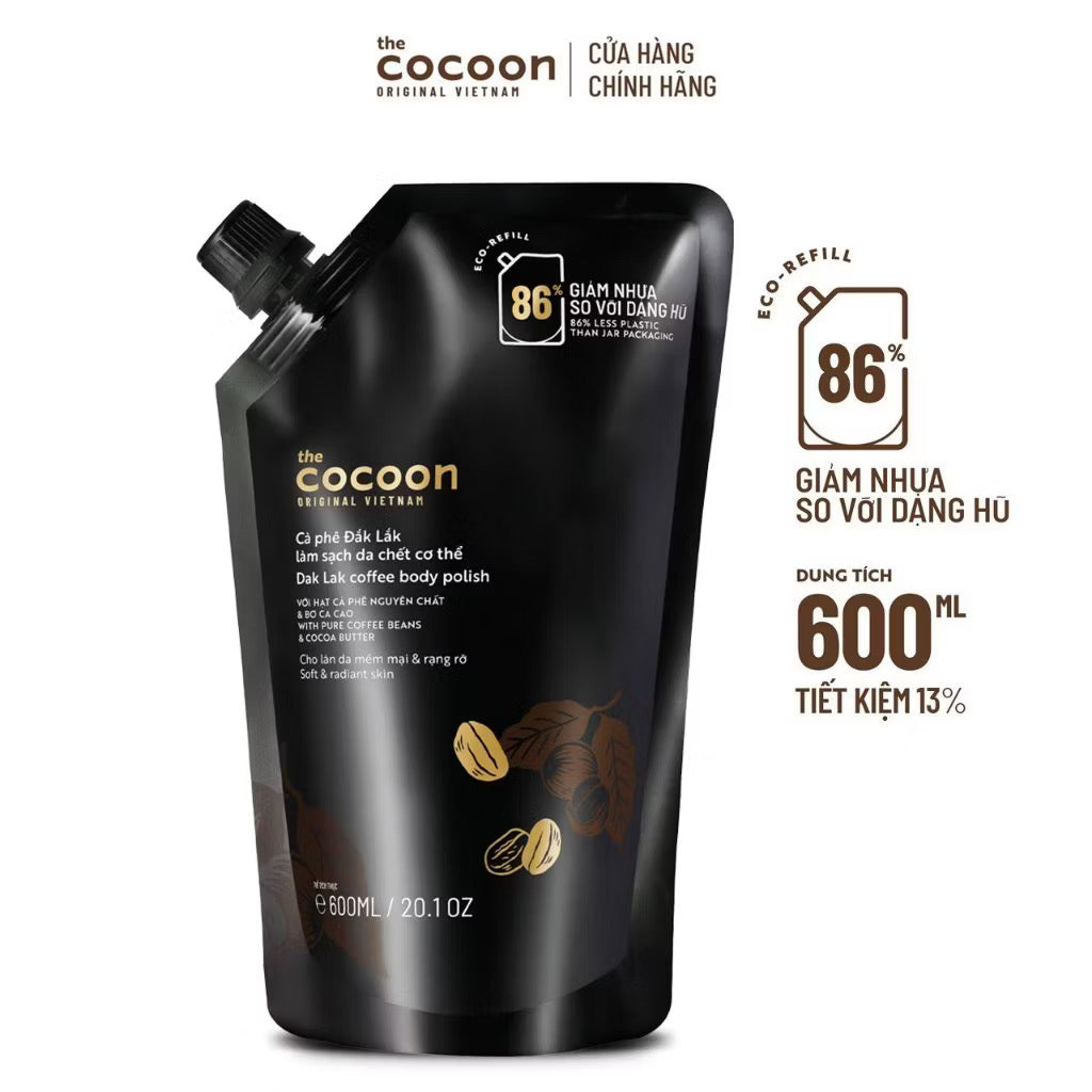 Túi cà phê làm sạch da chết cơ thể Cocoon 600ml