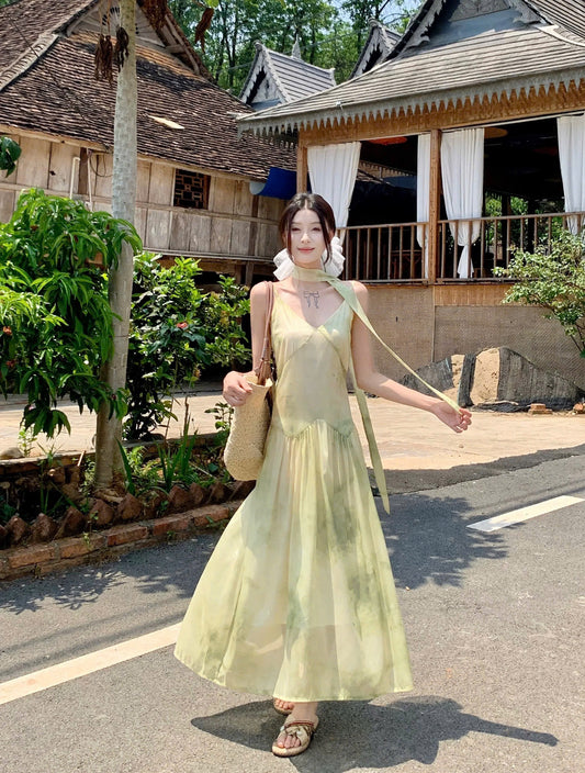 Váy 2 dây loang màu dịu dàng