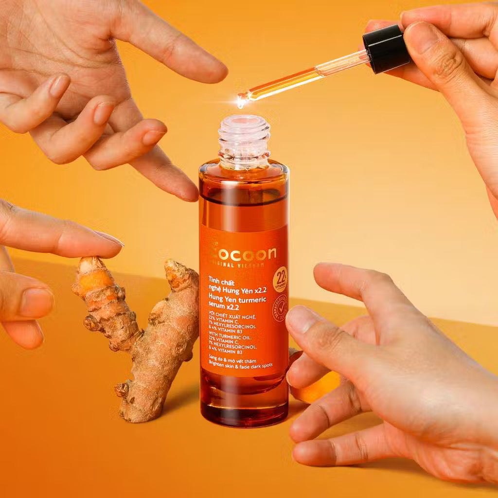 ￼Tinh chất nghệ Hưng Yên C22 (serum) với 22% vitamin C sáng da chuyên sâu & mờ vết thâm Cocoon 30ml