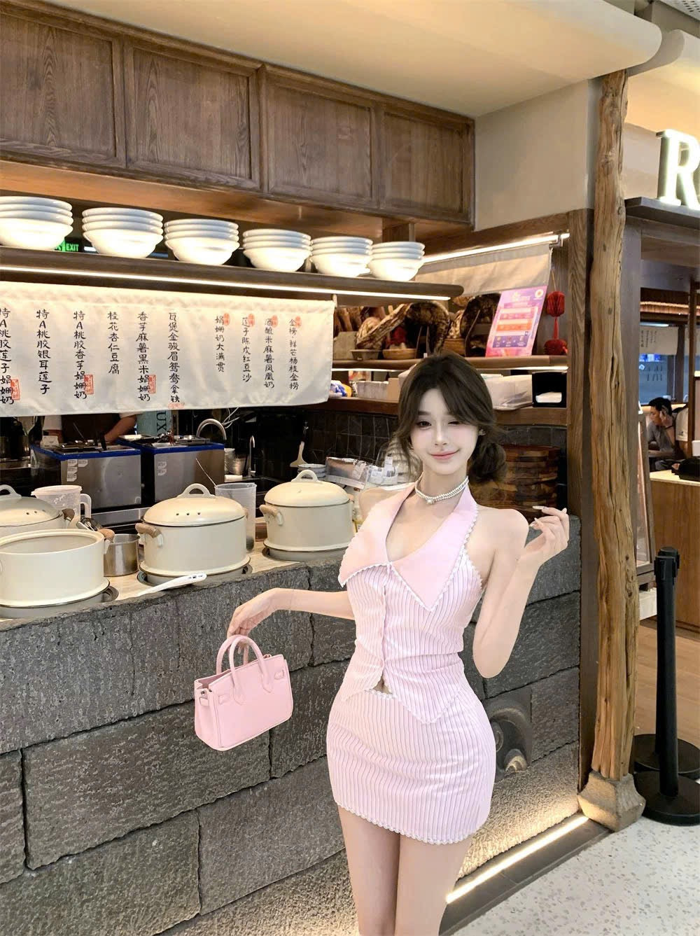 Set đồ hồng tiểu thư
