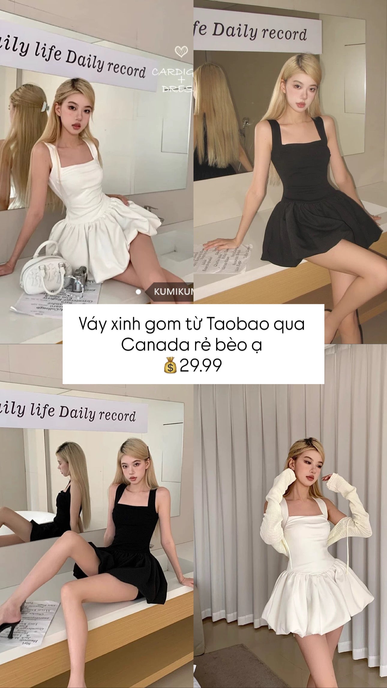 Váy xinh gom từ Taobao qua Canada rẻ bèo
