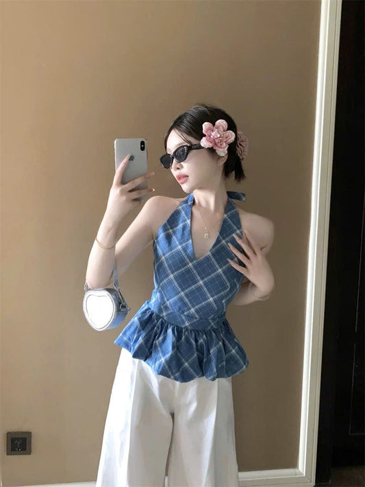 Áo cổ yếm xoè cute