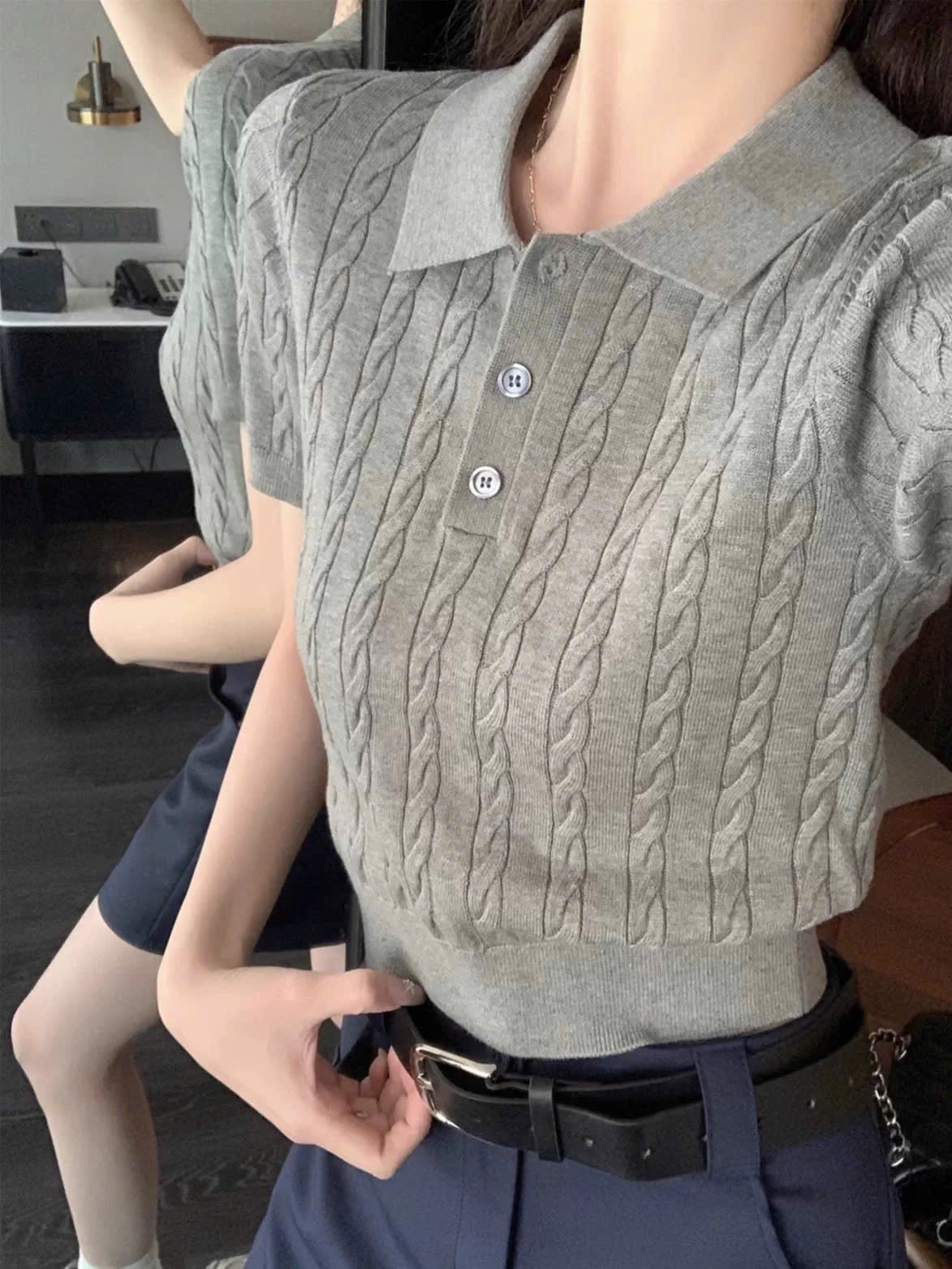 Áo polo dệt kim thanh lịch