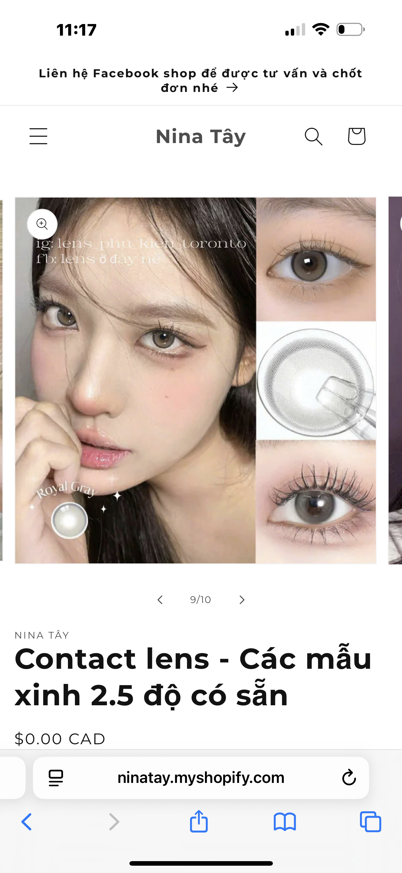 Contact lens - Các mẫu xinh 2.5 độ có sẵn