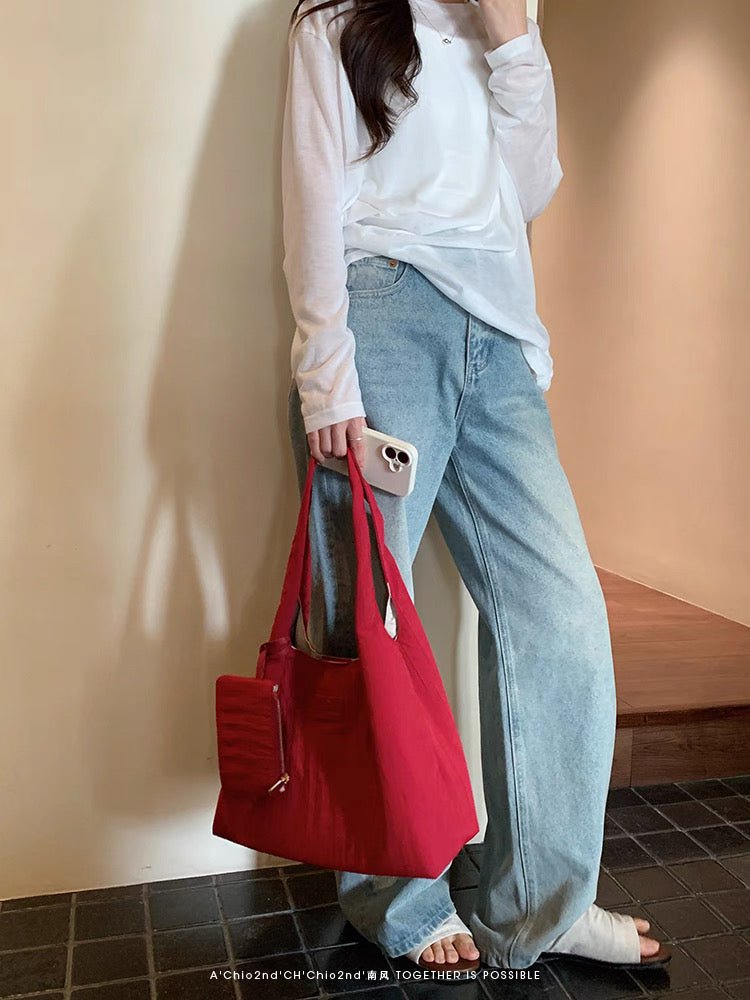 Túi tote đỏ Chio’2nd rộng rãi