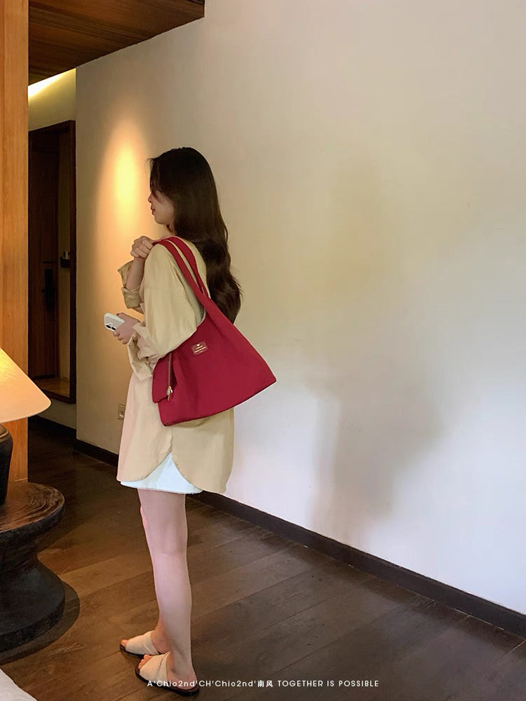 Túi tote đỏ Chio’2nd rộng rãi