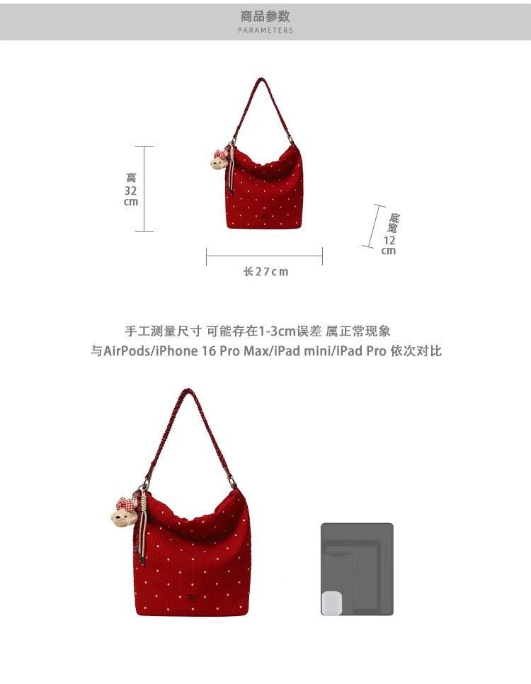 Túi tote đỏ hoa nhí Chio’2nd
