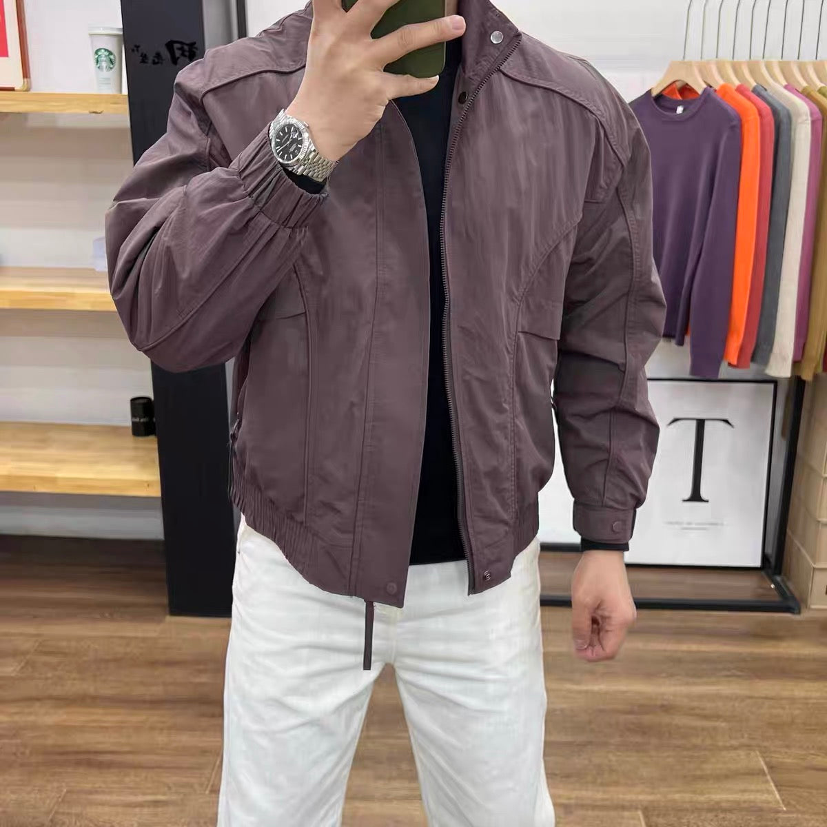 Áo khoác bomber cổ đứng cho nam