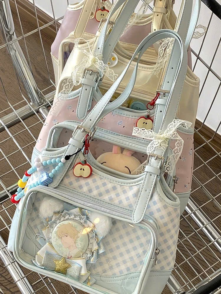 Túi đeo vai ngăn trong suốt màu pastel