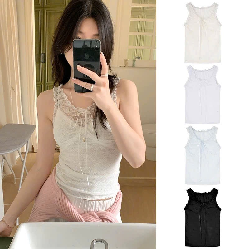 Áo 2 dây ren xinh yêu dễ phối