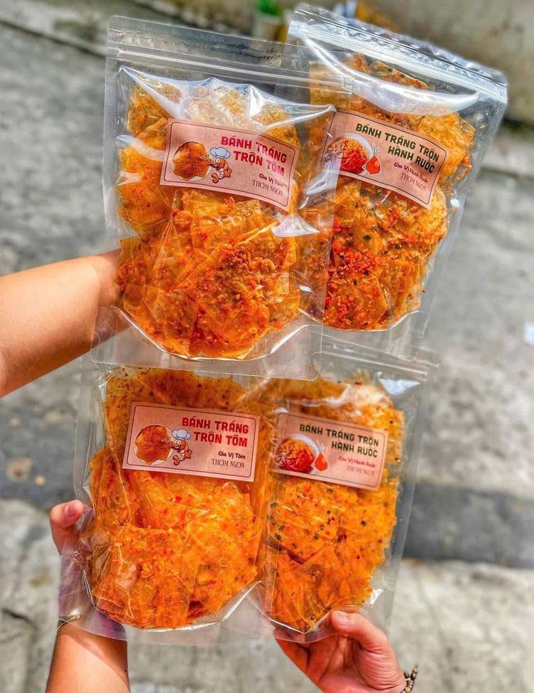 Bánh Tráng Trộn HÀNH RUỐC Bánh Tráng Trộn TÔM TỎI
