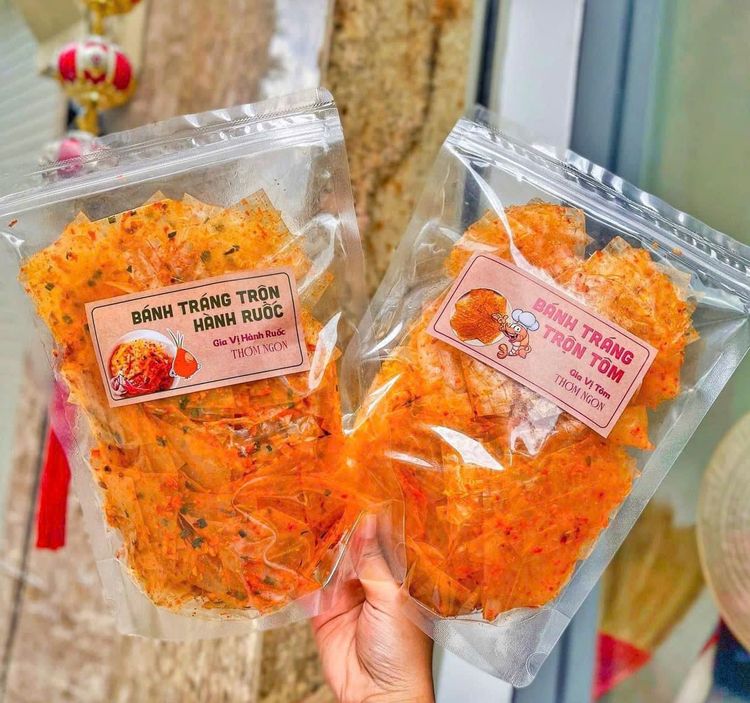 Bánh Tráng Trộn HÀNH RUỐC Bánh Tráng Trộn TÔM TỎI
