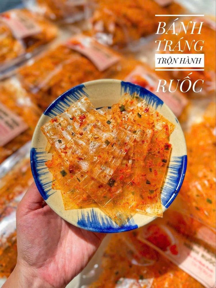 Bánh Tráng Trộn HÀNH RUỐC Bánh Tráng Trộn TÔM TỎI