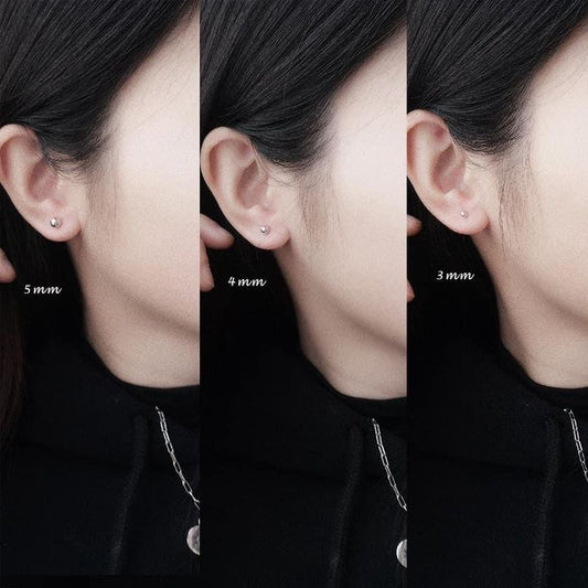 Khuyên tai bạc bi 2 đầu