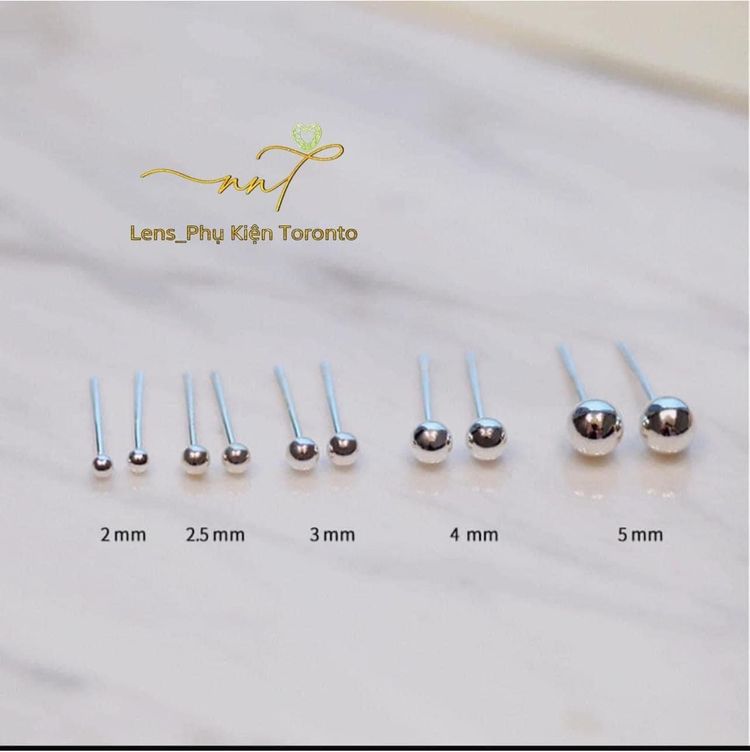Khuyên tai bạc bi unisex