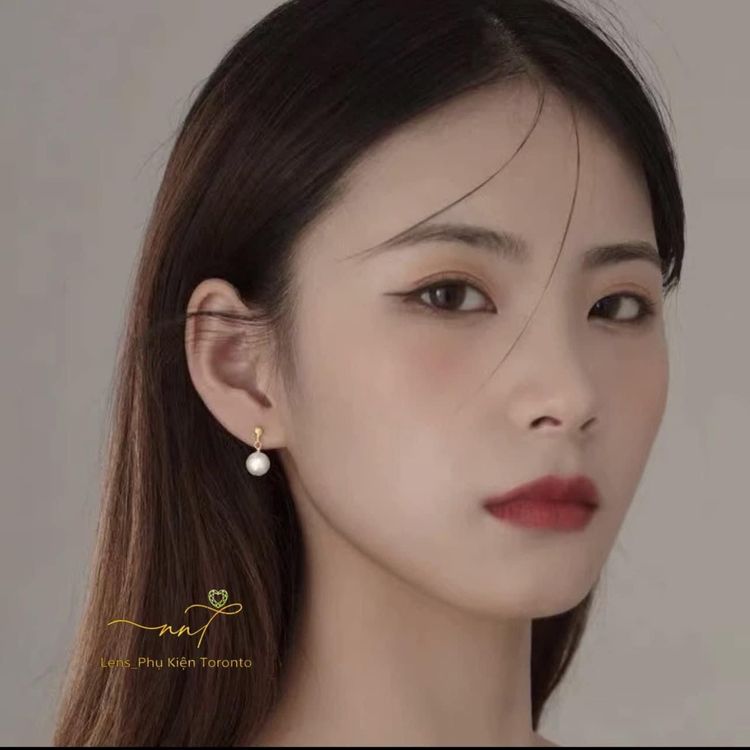 Khuyên tai bạc mix ngọc trai