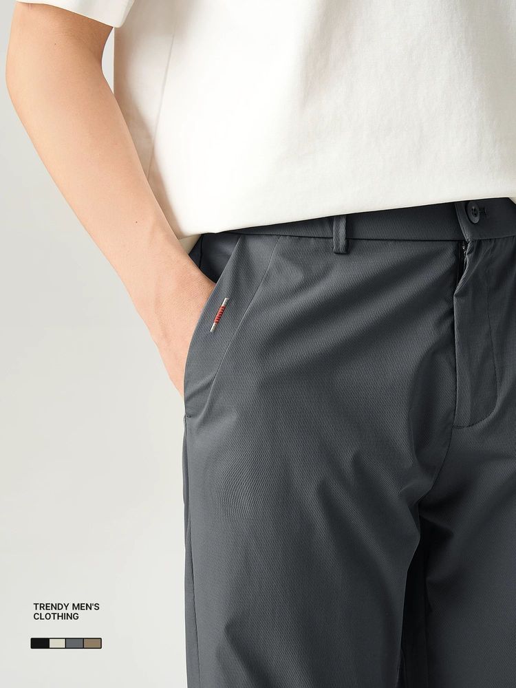 Quần nam ống côn vải Jacquard có sẵn