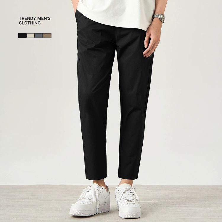 Quần nam ống côn vải Jacquard có sẵn