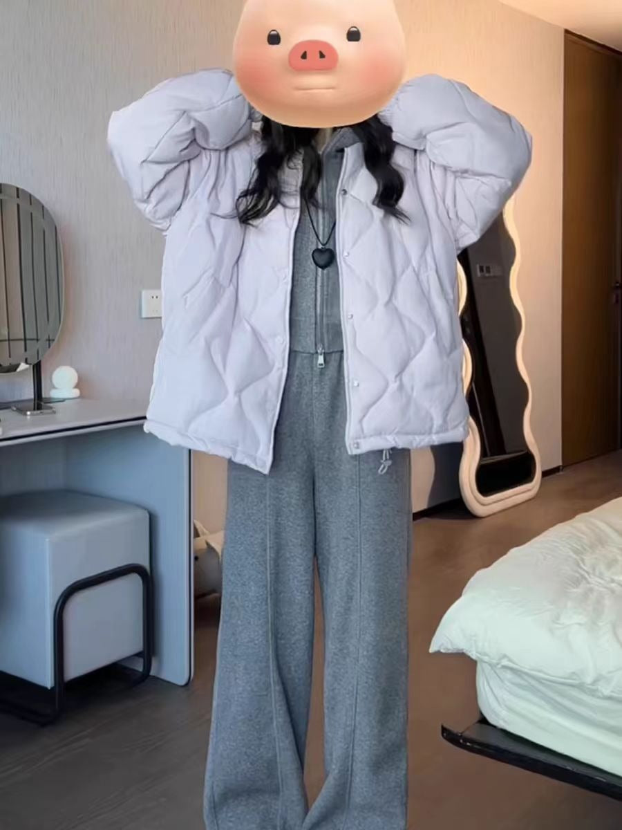 Bộ nỉ xám kèm áo khoác cotton set thu đông