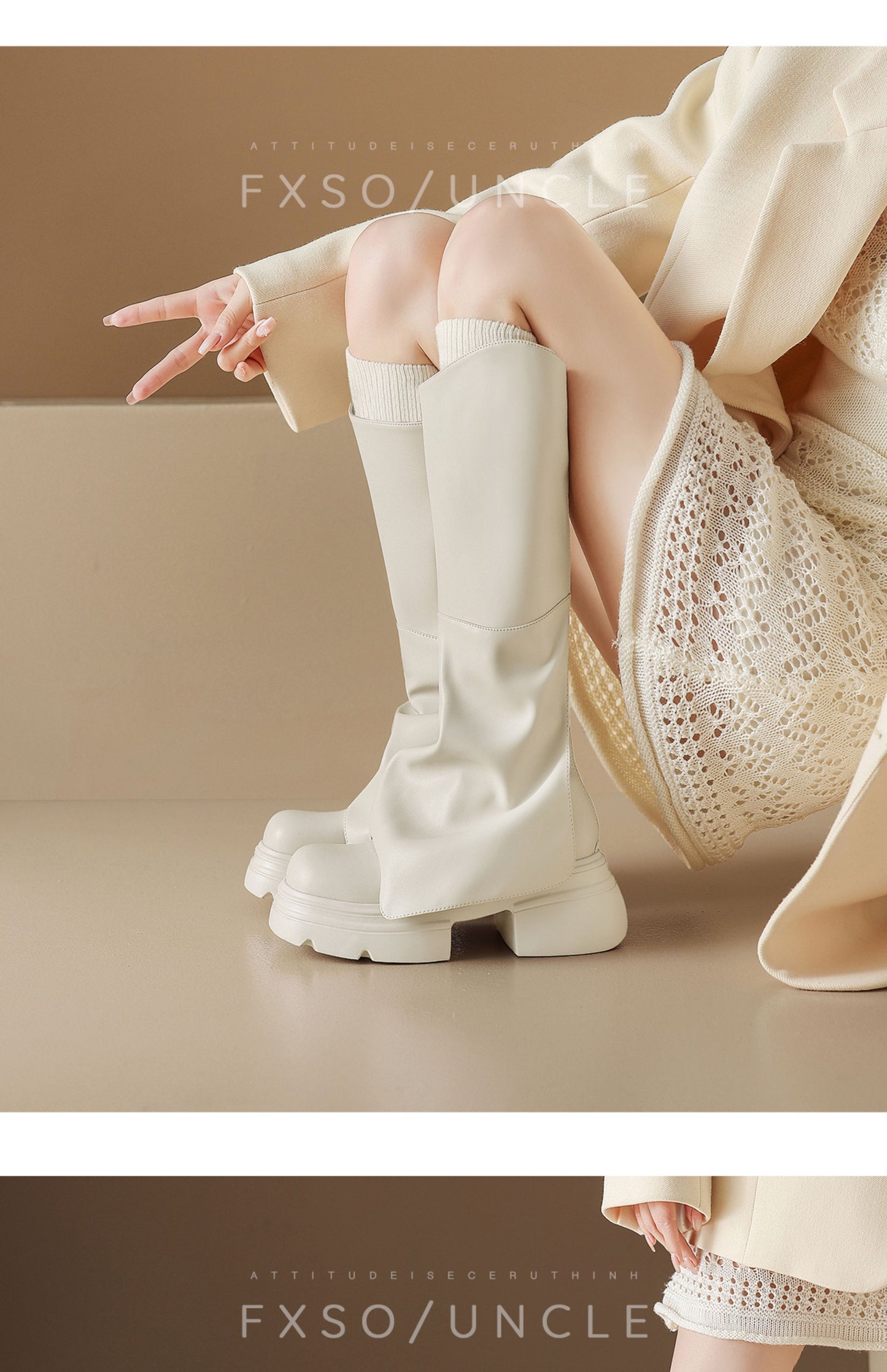 Giày boots da kiểu ống quần 2 dáng cổ cao - cổ thấp