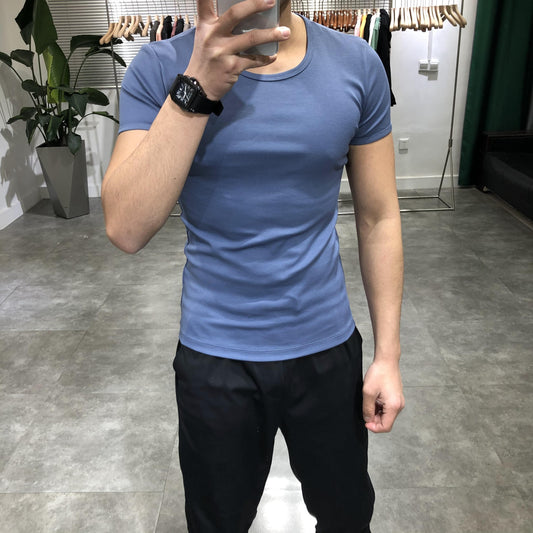 Áo phông nam trơn cổ tròn ôm vừa vặn nhiều màu