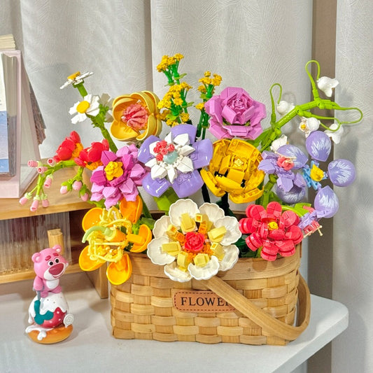 Lego nhiều hoa rực rỡ kèm hướng dẫn lắp ráp chill