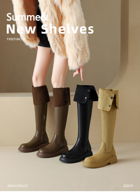 Giày boots cổ cao qua đầu gối mang nhiều kiểu