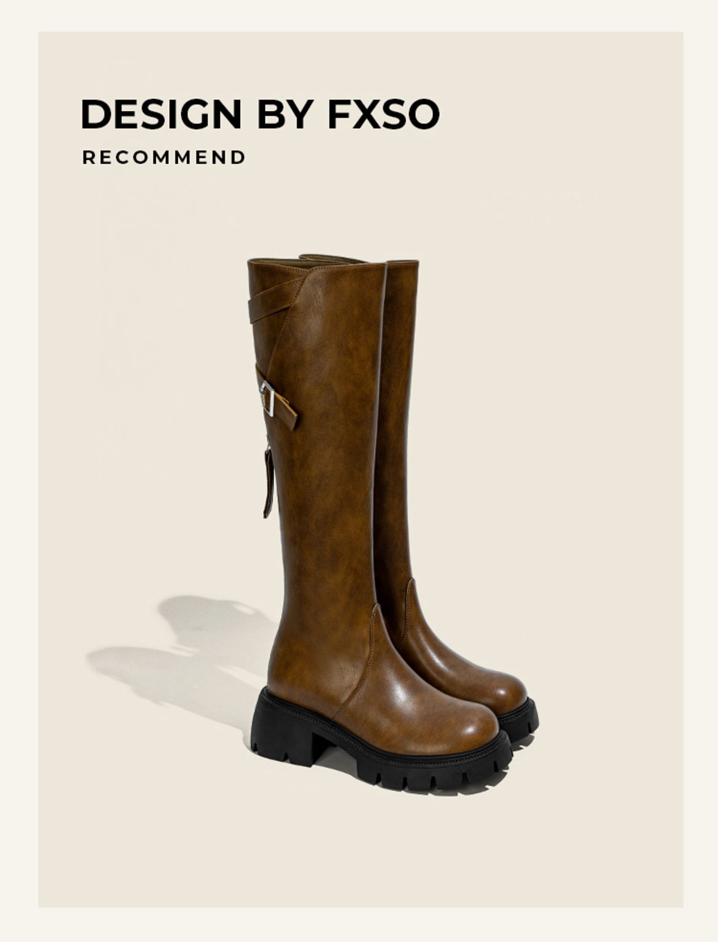 Giày boots da cổ cao dây chéo sau