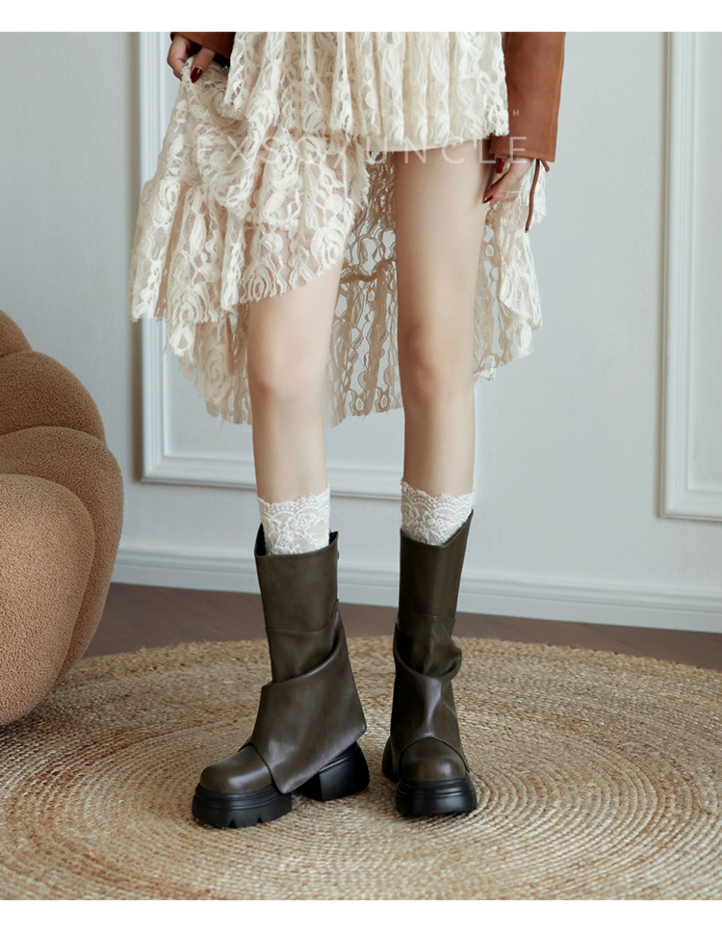 Giày boots da kiểu ống quần 2 dáng cổ cao - cổ thấp