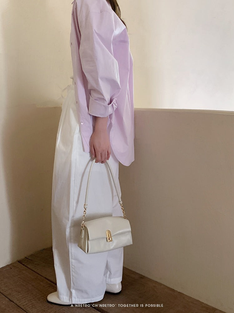 Túi đeo vai trắng da mềm form chuẩn Chio'2nd