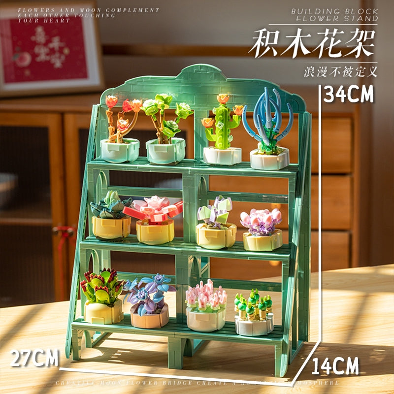 Lego kệ phân tầng chậu xương rồng, sen đá kèm hướng dẫn