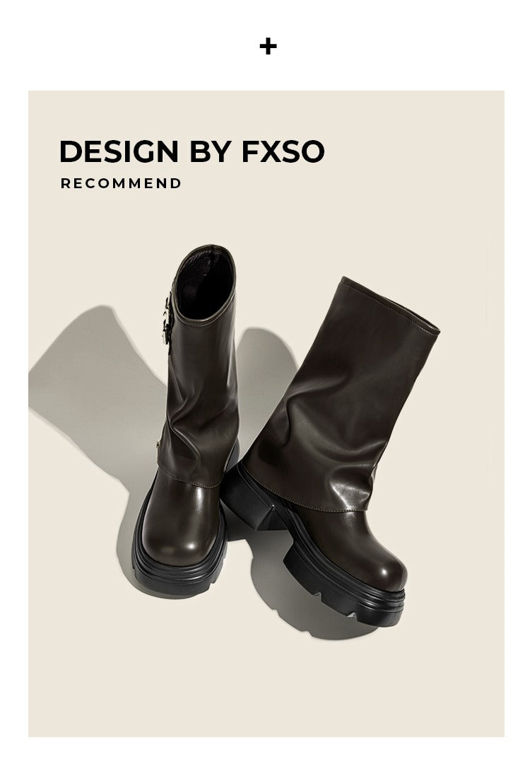 Giày boots thấp cổ kiểu ống quần
