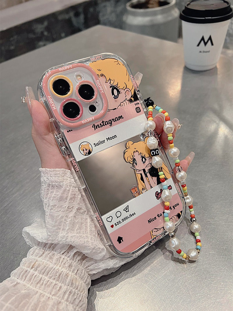 Ốp lưng IP thủy thủ mặt trăng instagram tráng gương