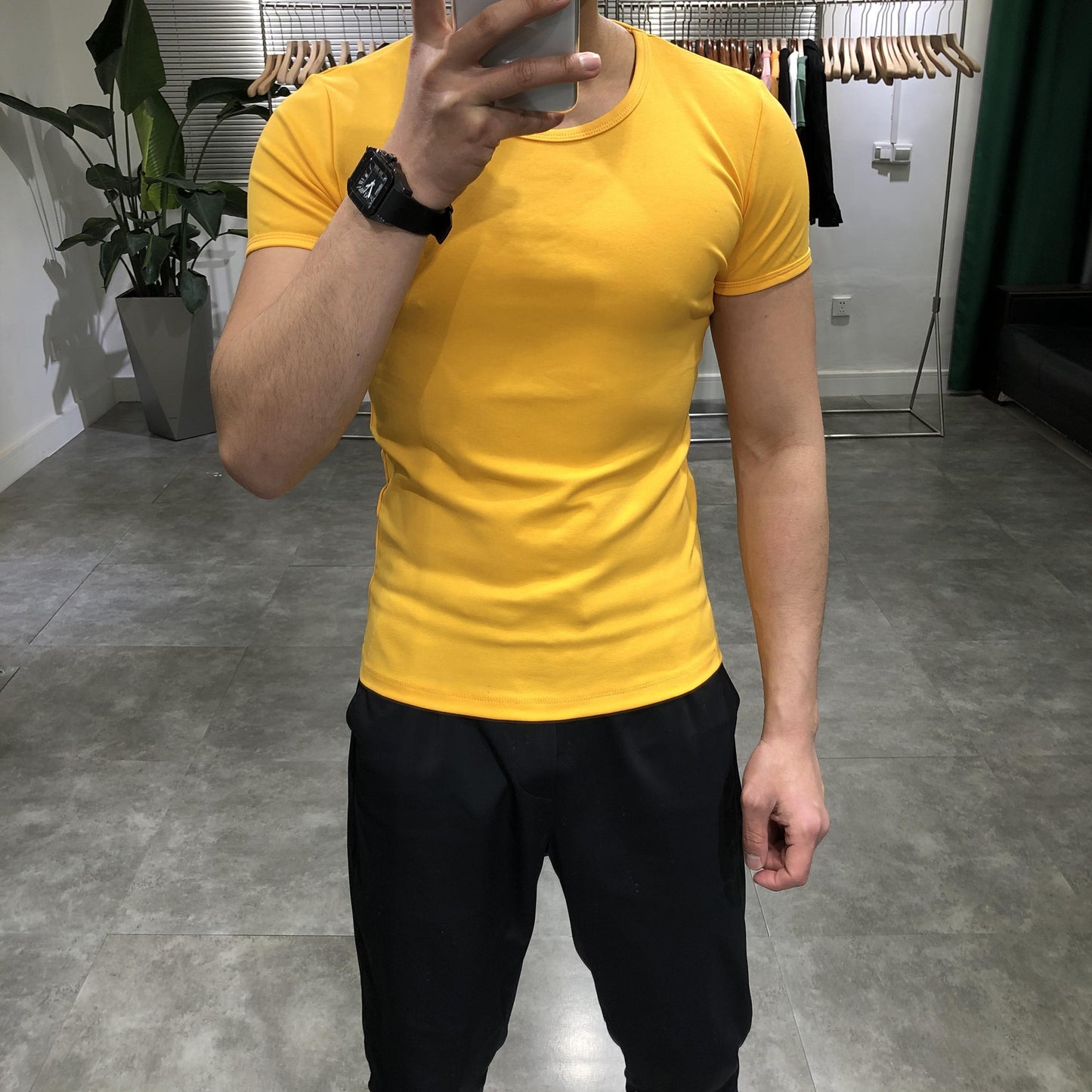 Áo phông nam trơn cổ tròn ôm vừa vặn nhiều màu