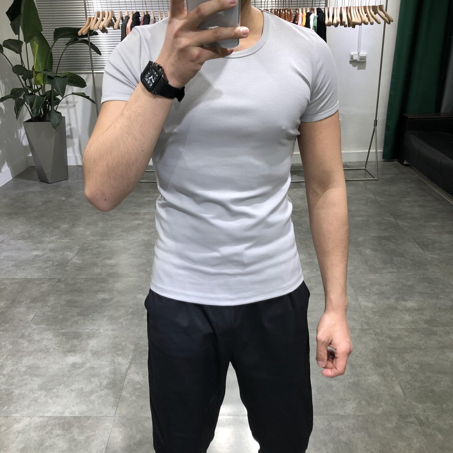 Áo phông nam trơn cổ tròn ôm vừa vặn nhiều màu