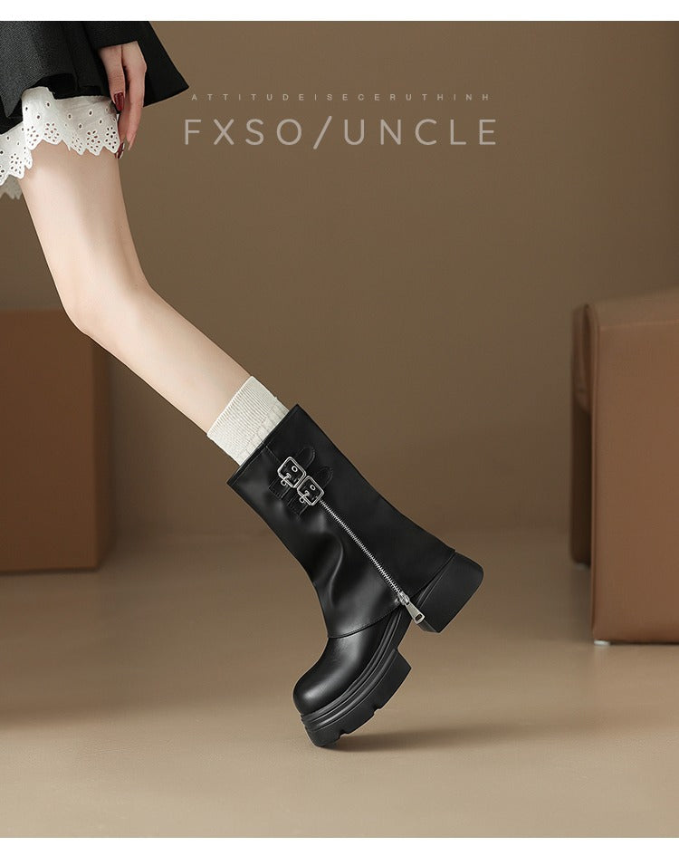 Giày boots thấp cổ kiểu ống quần