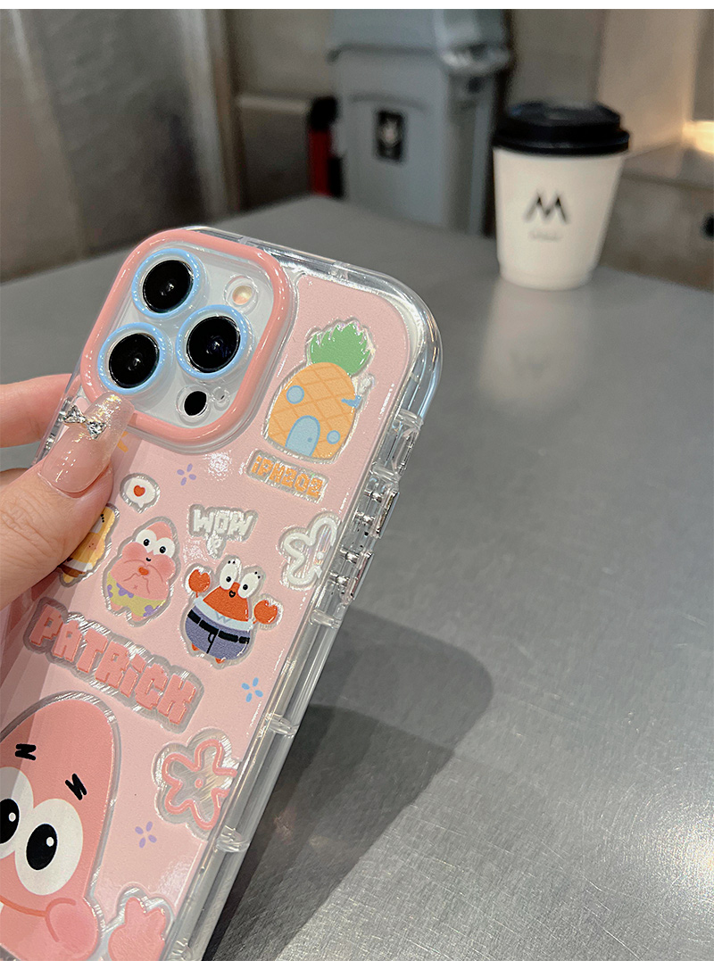 Ốp lưng IP silicone SpongeBob Patrick Star kèm dây đeo tay