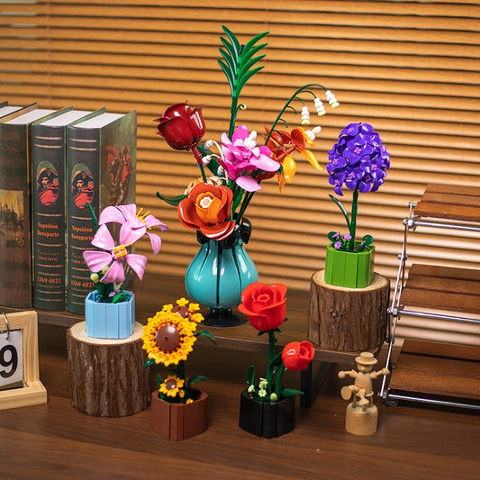 Lego bình hoa mini để bàn kèm hướng dẫn lắp ráp