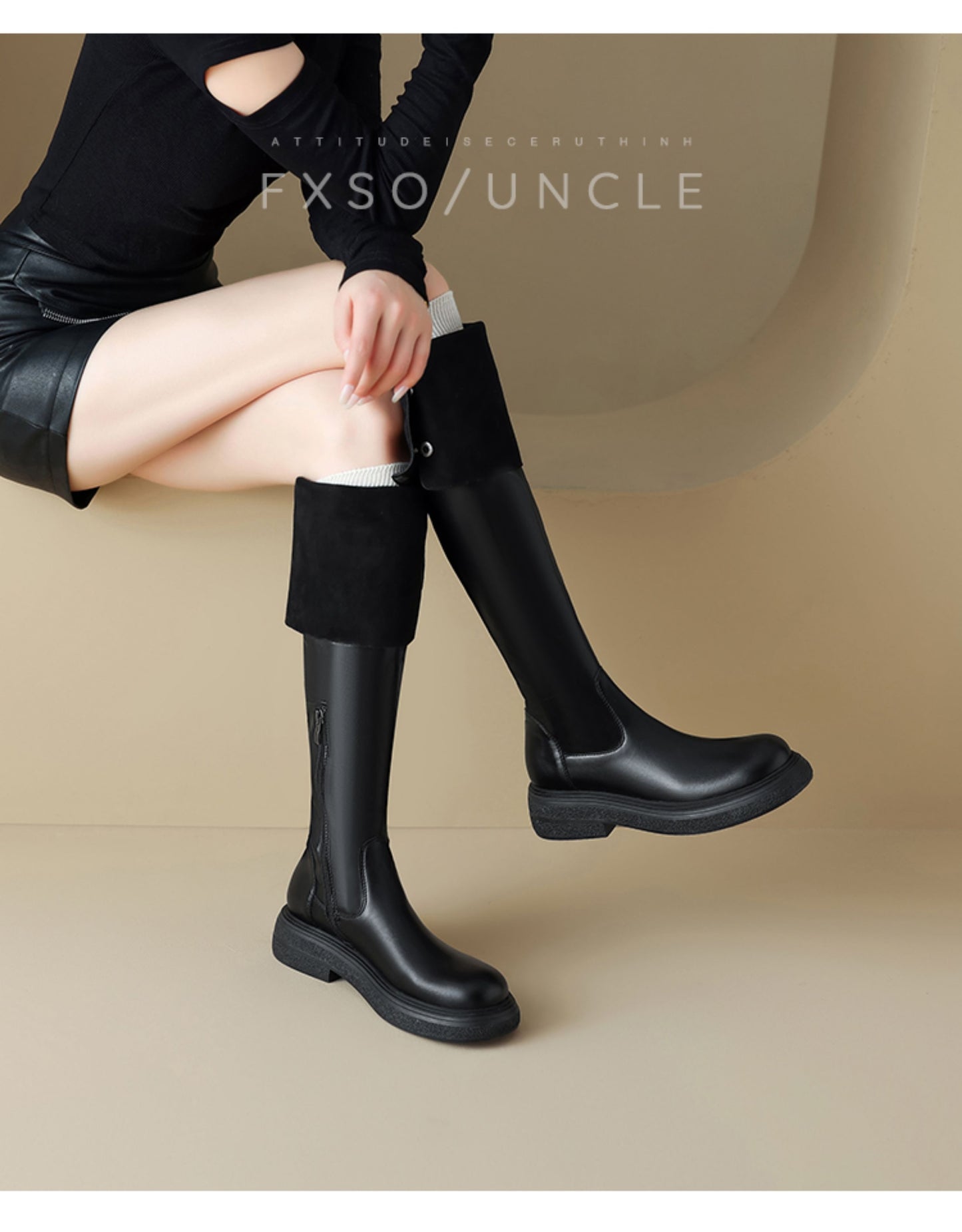 Giày boots cổ cao qua đầu gối mang nhiều kiểu