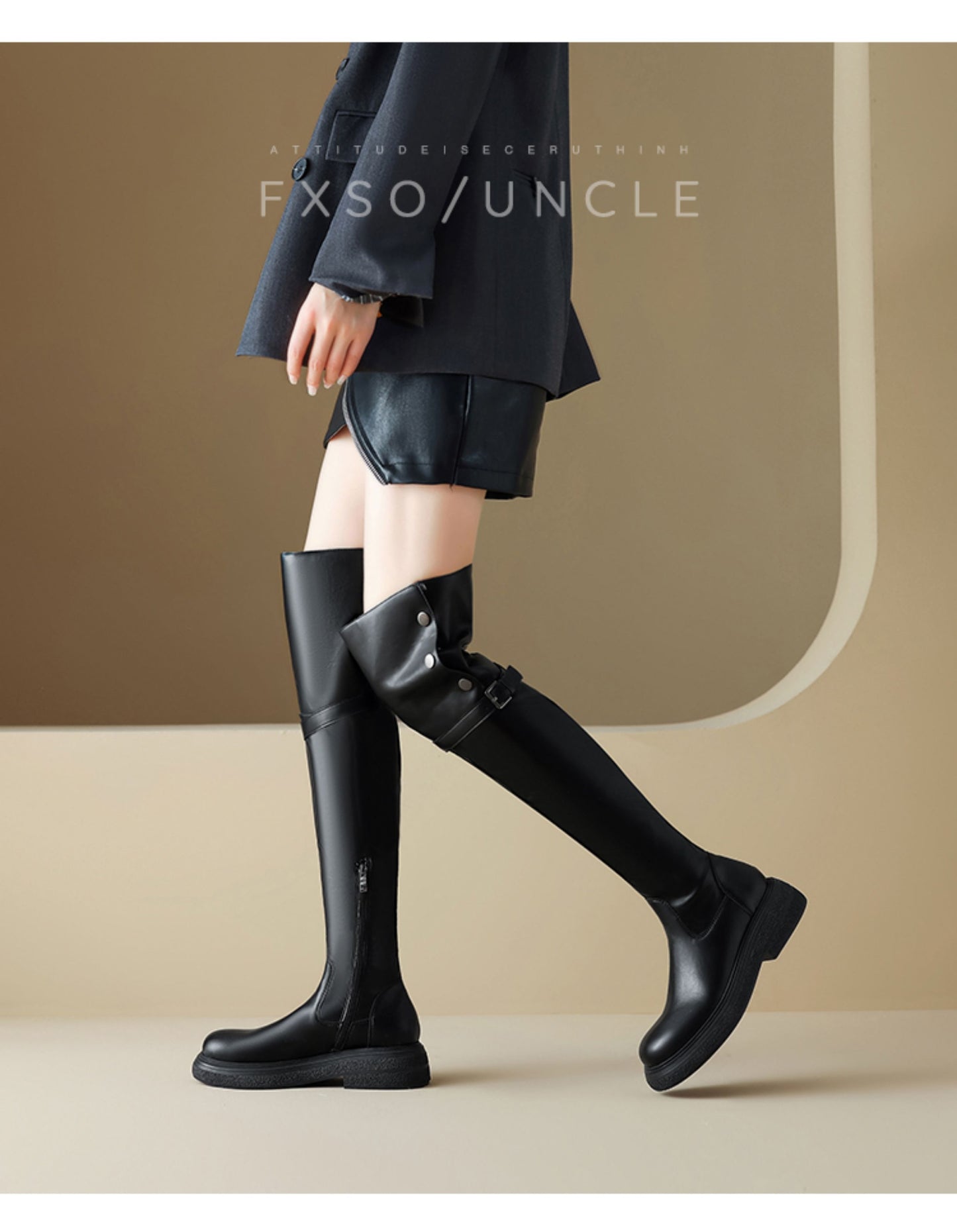 Giày boots cổ cao qua đầu gối mang nhiều kiểu