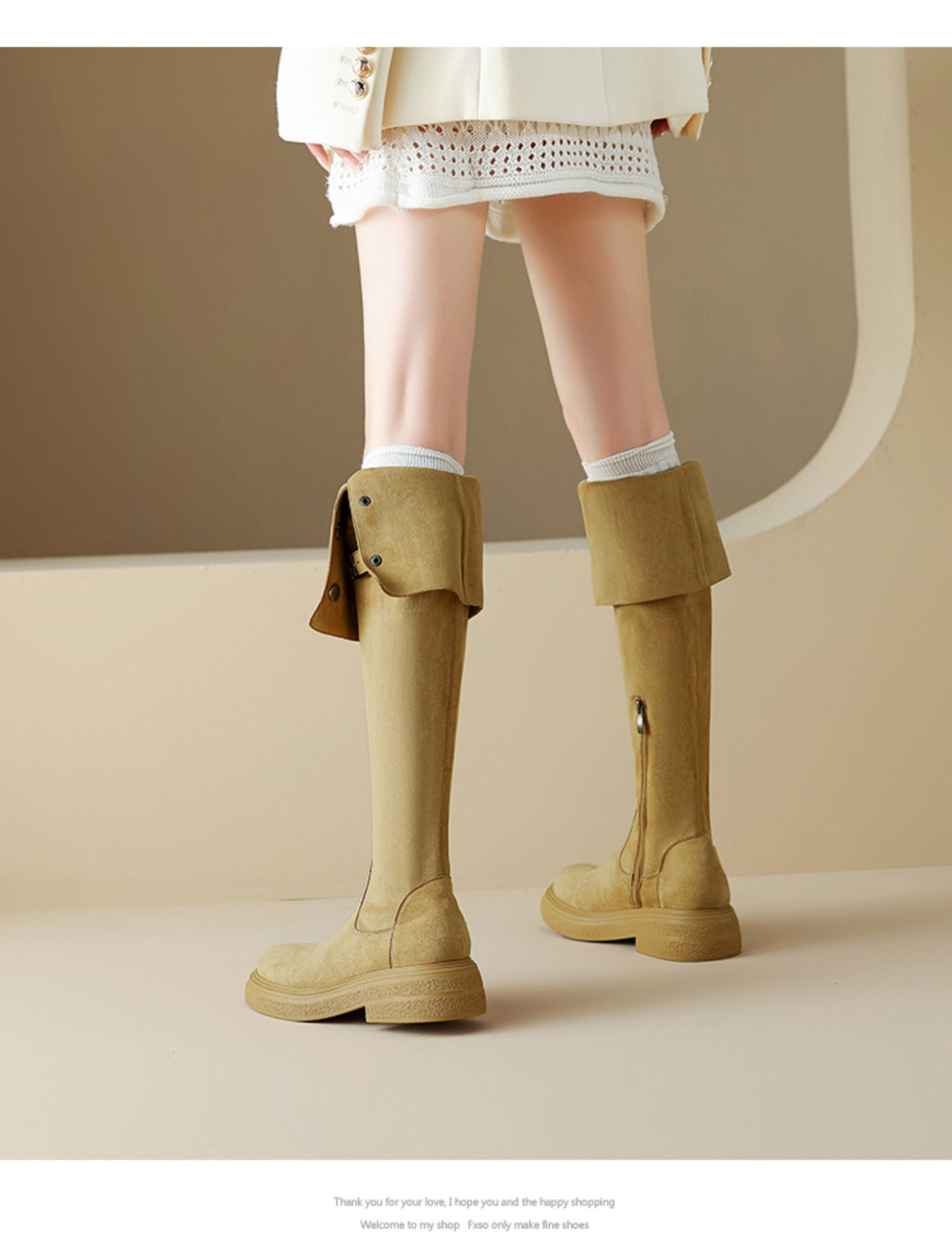 Giày boots cổ cao qua đầu gối mang nhiều kiểu