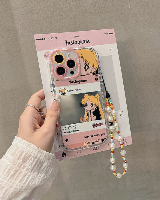 Ốp lưng IP thủy thủ mặt trăng instagram tráng gương