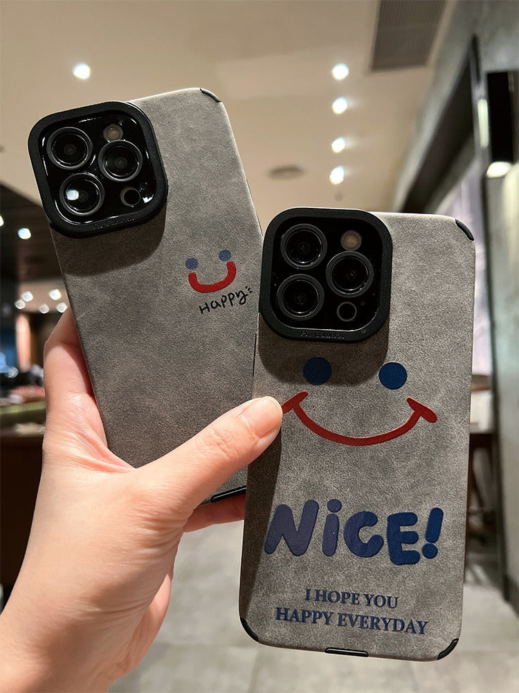 Ốp lưng IP silicone xám mặt cười