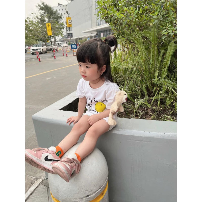 Áo phông mẹ và bé tặng kèm gấu bông