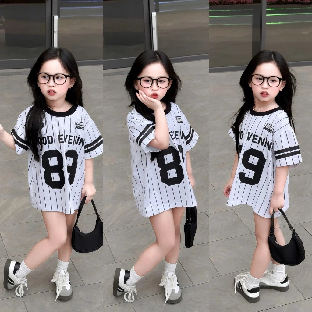 Áo phông kẻ dọc đủ size cho bé gái, bé trai và mẹ