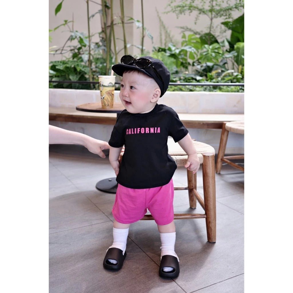 Set áo cộc tay quần hồng cho bé 10-30kg